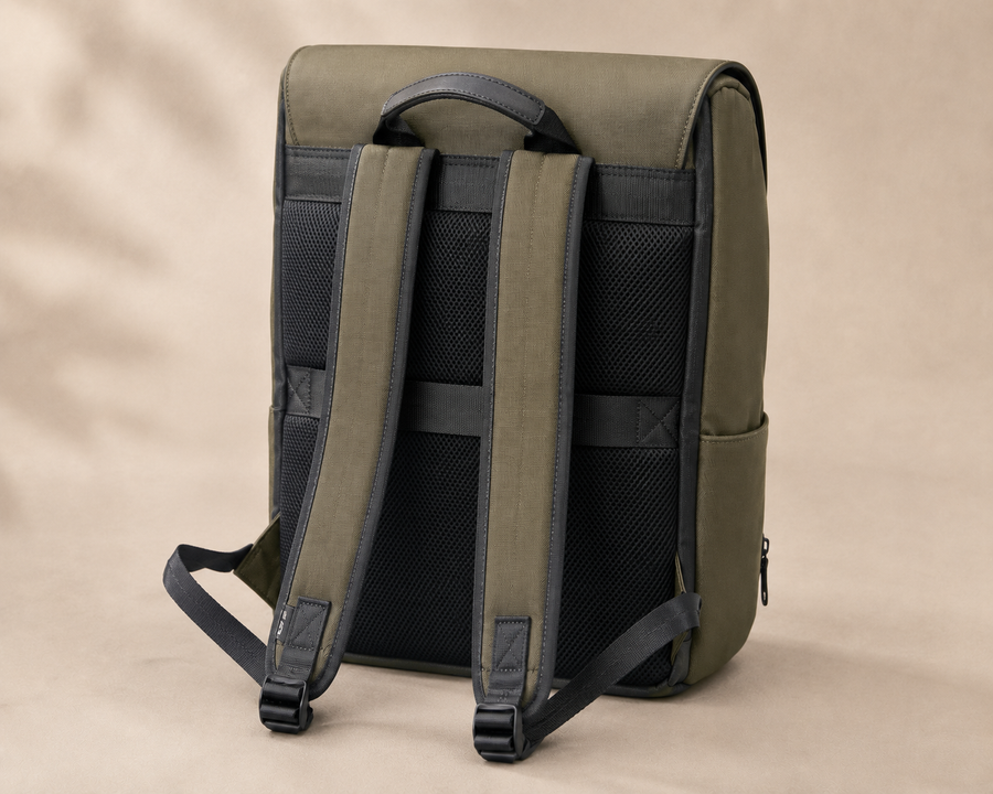 Stride strap and back-panel detail
